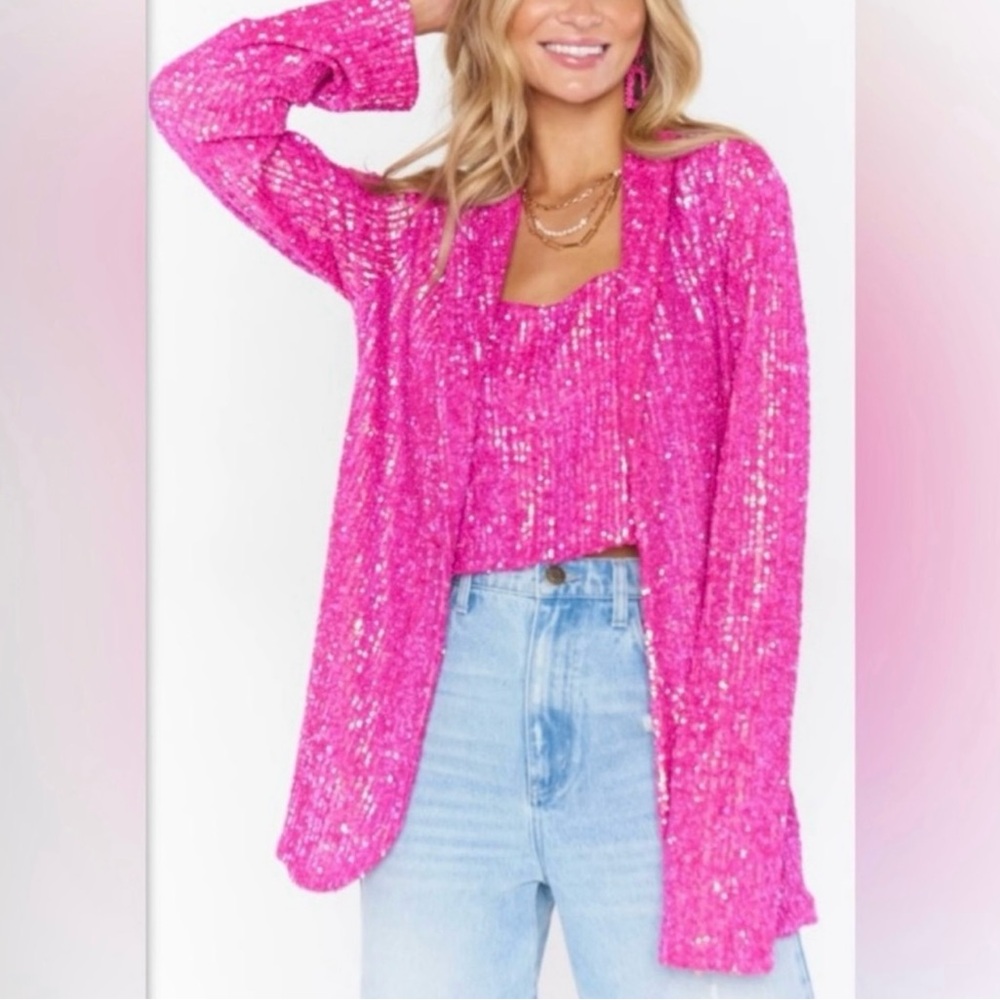 Show Me Your MuMu Pink Disco Dance Blazer